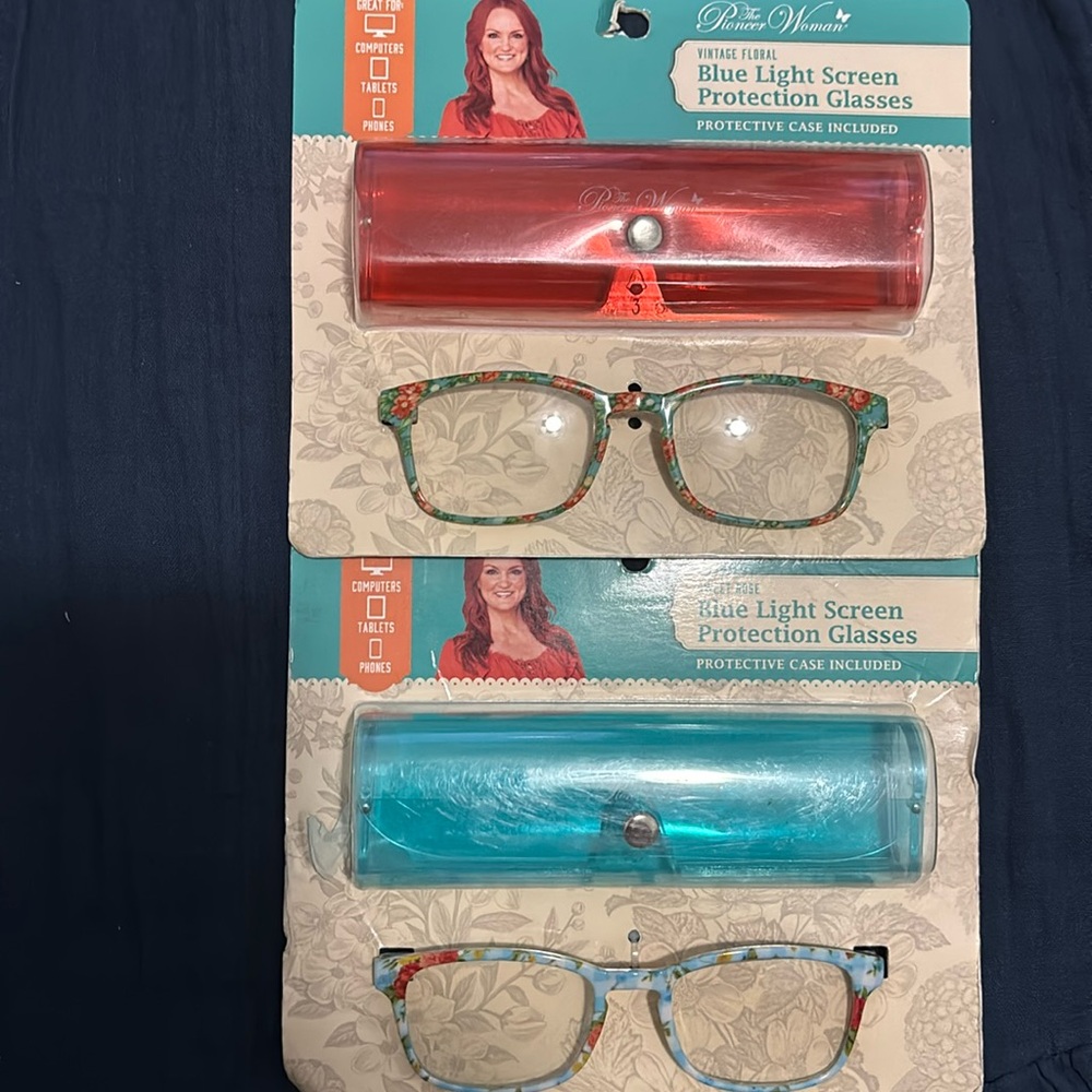 🌴The Pioneer Woman Blue Light Screen Protection Glasses With Case Set Of 2
